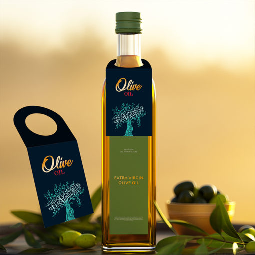 Bottle Neck Silk with Spot UV Hang Tags product branding marketing special stocks | Printmagic