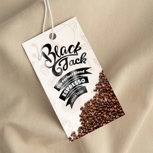 Black Foil Hang Tags |Custom Black Foil Hang Tags with silk lamination and Spot UV coating | Custom Black Foil Rectangle Hang Tags | Black Colored Premium Hang Tags| Hang Tag Printing | PrintMagic
