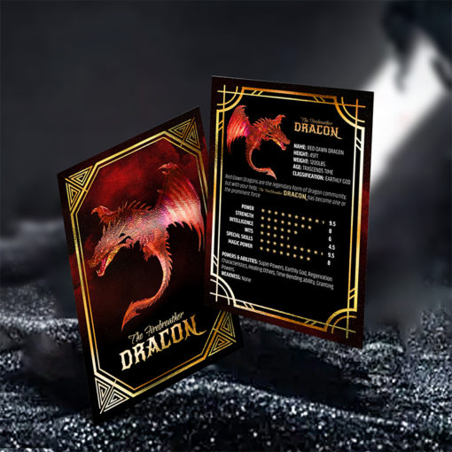 Printed color on Both Side, inline Foil on Front Side with SPOT UV coating and Premium Gloss (16pt C2S) Paper stock and Akuafoil Gaming Cards Collectors Delight