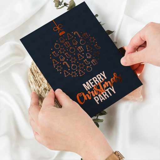 Copper Foil Greeting Cards - Christmas & New Year Celebrations Greeting Cards | Premium Paper Stock - Foil Greeting Card Printing | PrintMagic