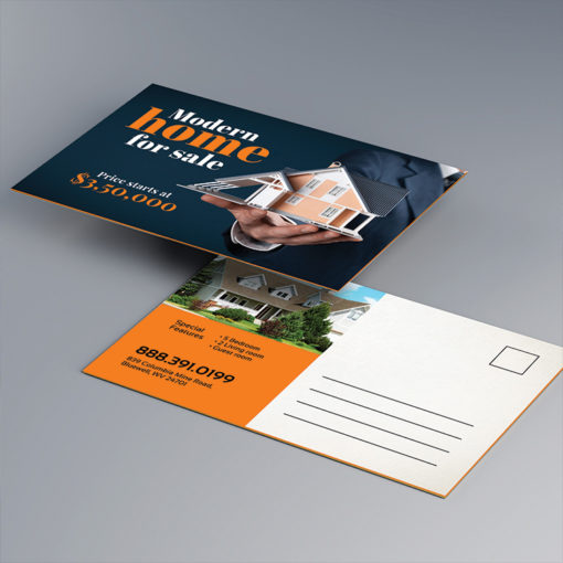 Painted Edge Postcards Metallic Orange Direct Mail EDDM Holiday Travel Promotion Marketing Restaurant Real Estate Personalized Events | Printmagic