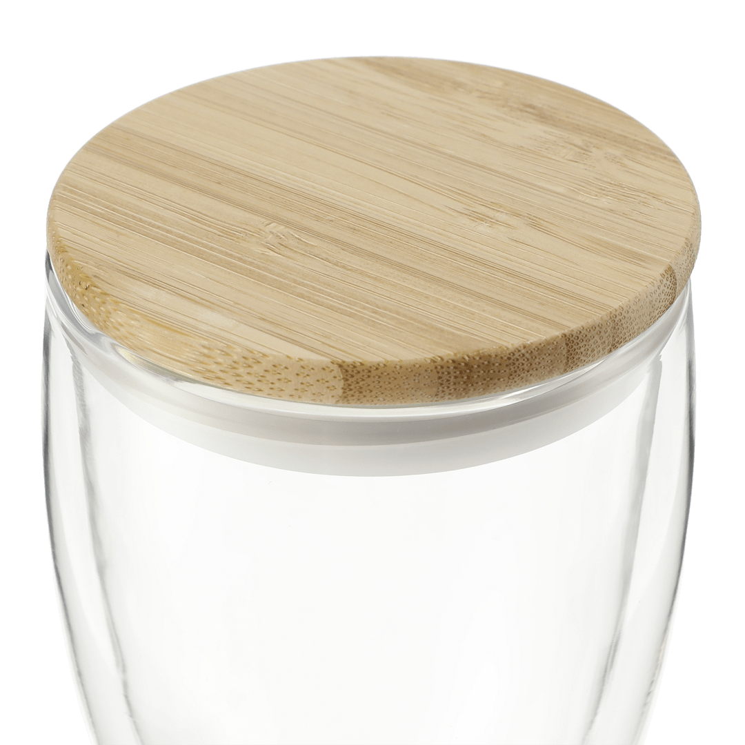 Easton Glass cup with Bamboo lid 12oz