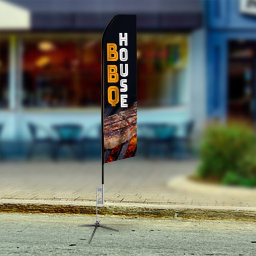 Econo Feather Flag Marketing displays printed on durable Polyester fabric. advertising by retail outlets, shops, restaurantsand various businesse | Printmagic