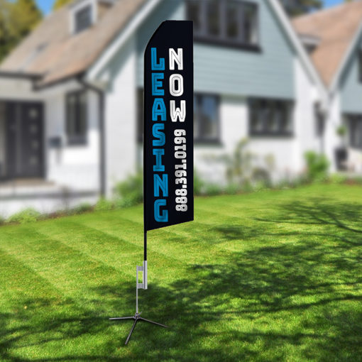 Real estate agencies Economic Feather Flag Marketing displays printed on durable Polyester fabric. advertising by retail outlets, shops, restaurants and various businesse | Printmagic