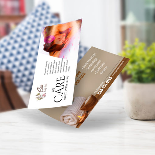 Akuafoil Rack Cards Horizontal beauty health premium stock both sides multi color foils | Printmagic