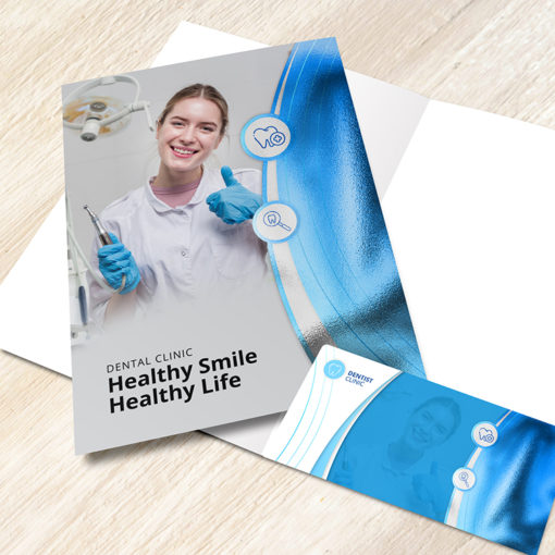 Akuafoil Presentation Folders Dental Hospital Education Leaflet Holder Right Pockets with BC Slits Premium Stock | Printmagic