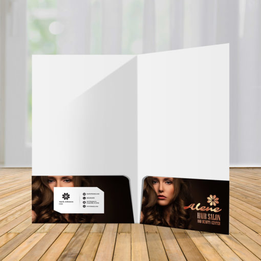 Akuafoil Presentation Folders Two pockets BC slit on left pocket Beauty Health Spa Salon | Printmagic