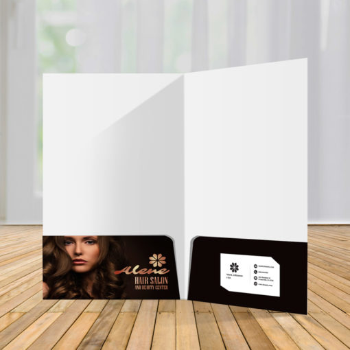 Akuafoil Presentation Folders Two pockets BC slit on right pocket Beauty Health Spa Salon | Printmagic