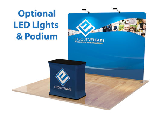 10ft Straight Tension Fabric Display, with Frame and LED and Hard Case Optional | PrintMagic