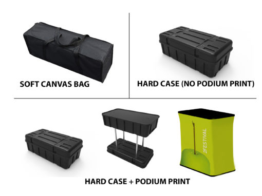 Curve Velcro Fabric Pop-Up Display Trade Show - Soft Canvas Bag, Hard Case Podium | PrintMagic
