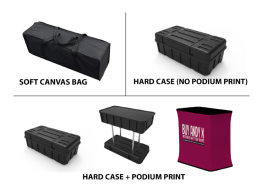 Straight Velcro Fabric Pop Up Display - Trade Show - Soft Canvas Bag - Hard Case - Podium | PrintMagic