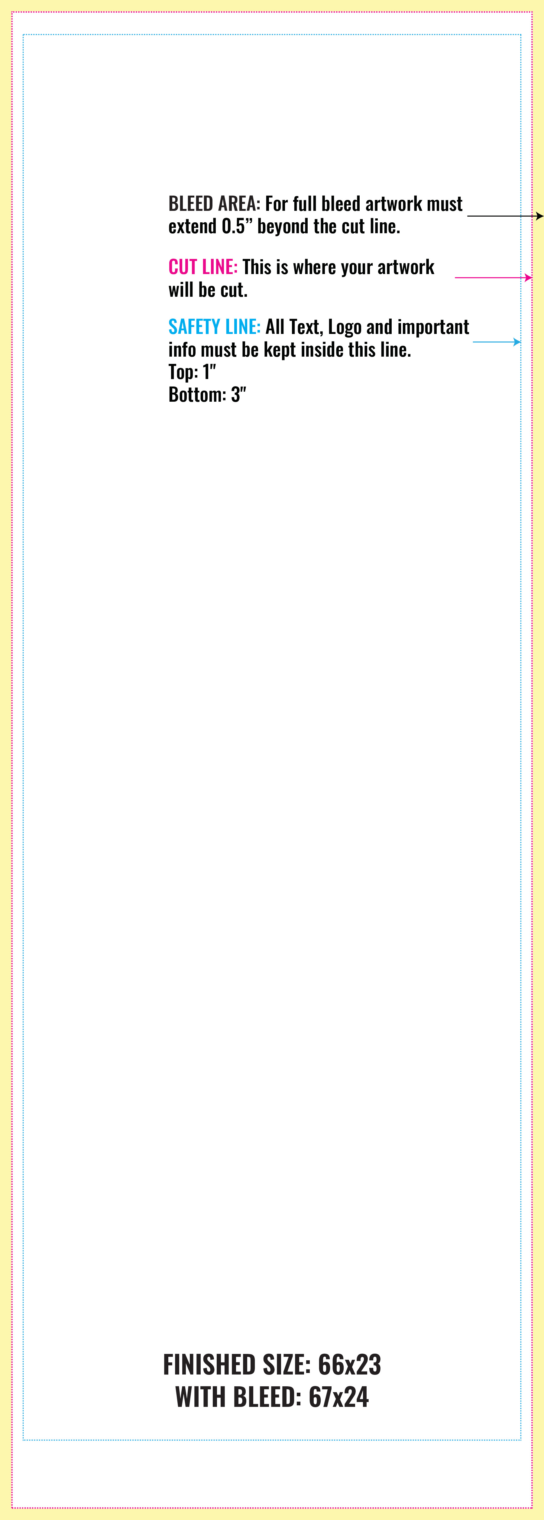 Print Layout Templates 23" x 66" Banners With Stands 
