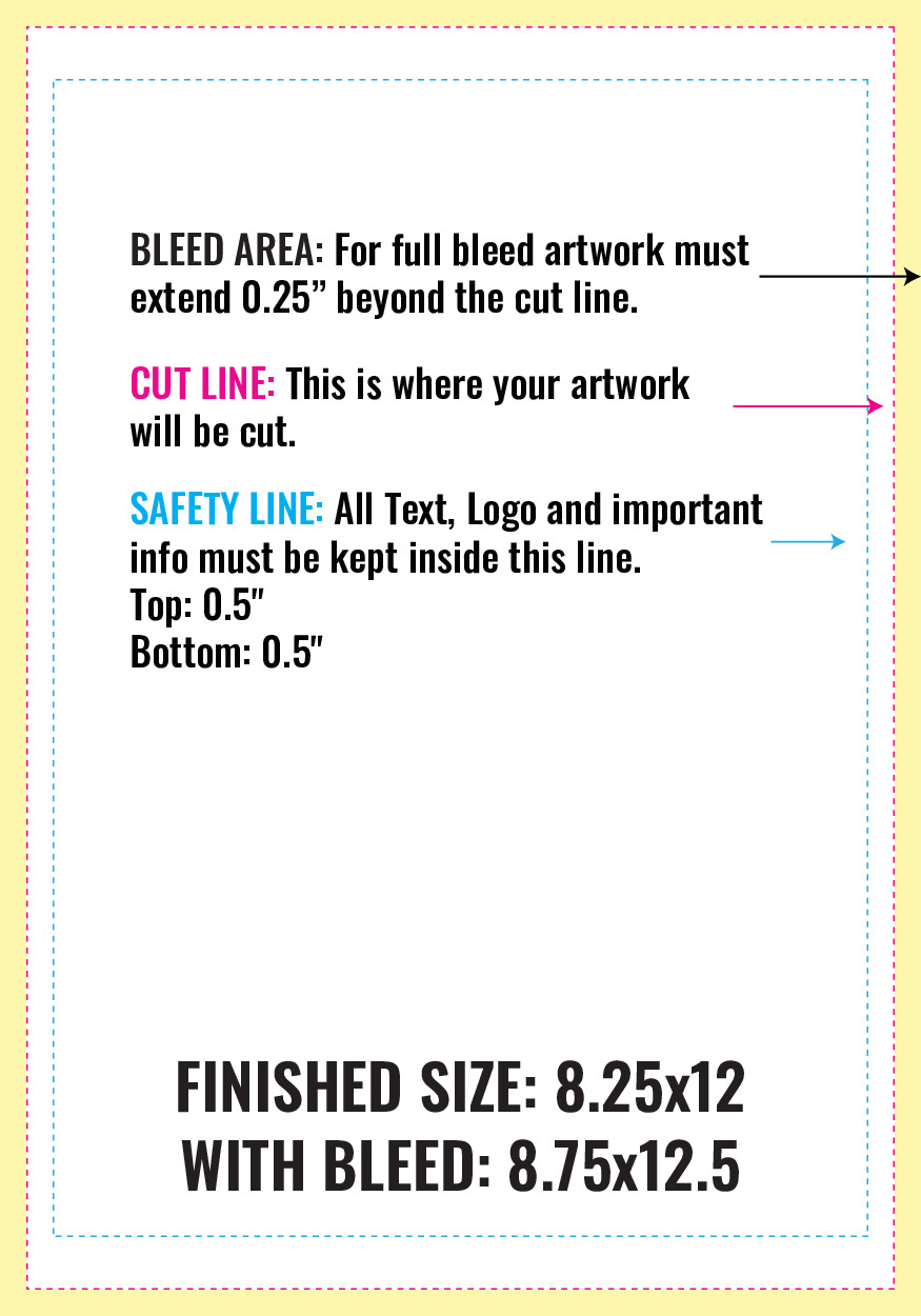 Print Layout Templates 8.25" x 12" Banners With Stands 
