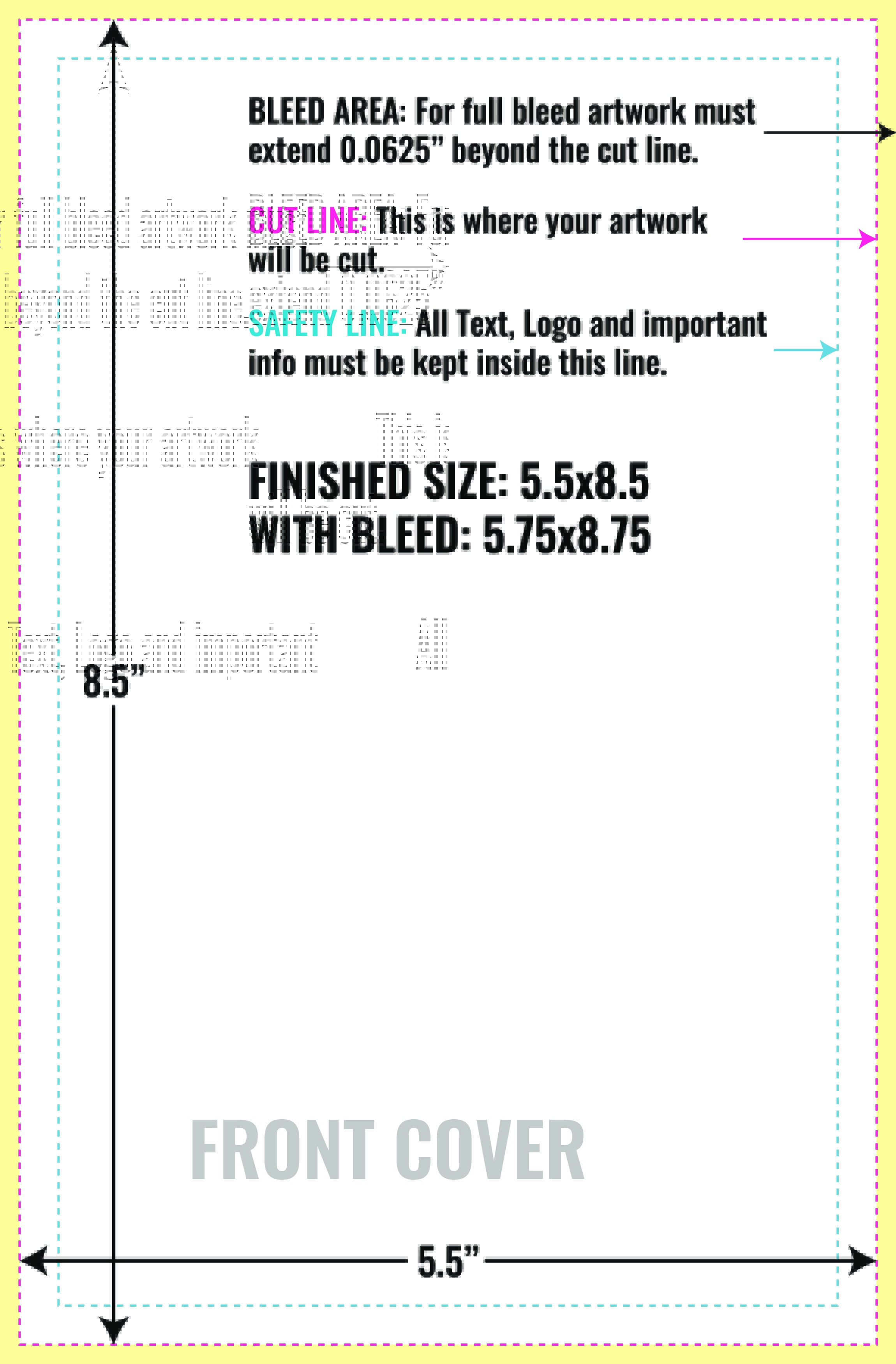 Print Layout Templates 8.5" x 5.5" Booklets Vertical