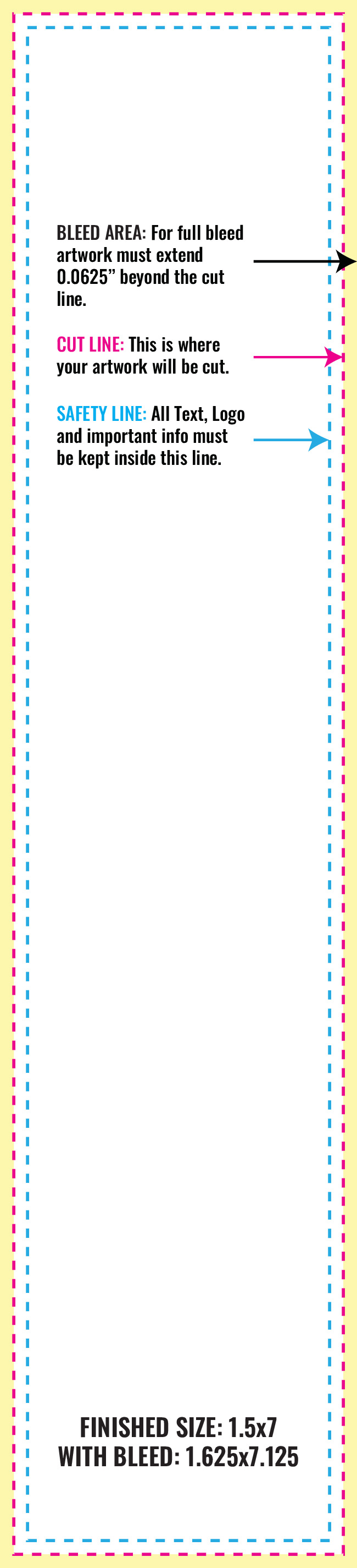 Print Layout Templates 1.5" x 7" Bookmarks Vertical