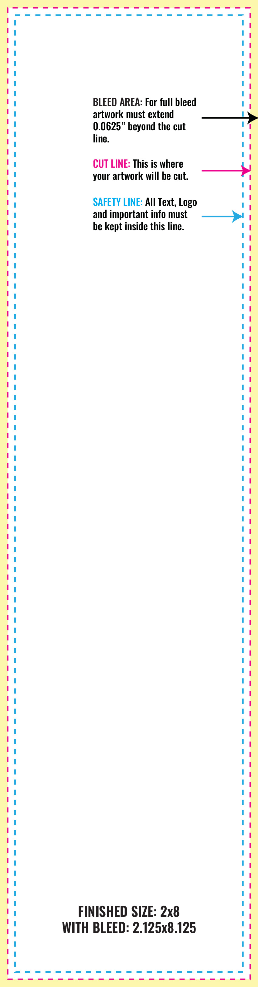 Print Layout Templates 2" x 8" Bookmarks Vertical
