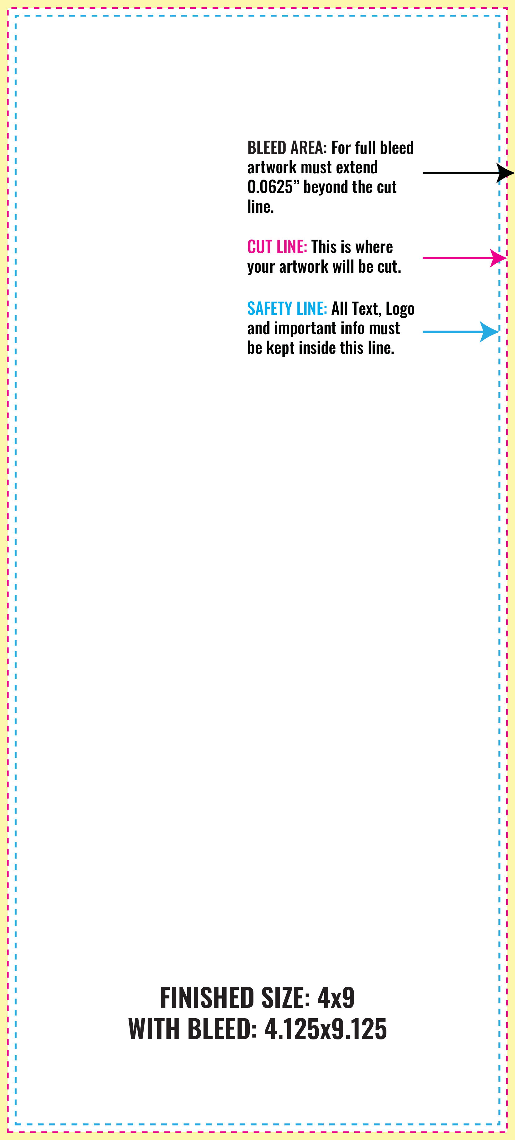 Print Layout Templates 4" x 9" Bookmarks Vertical