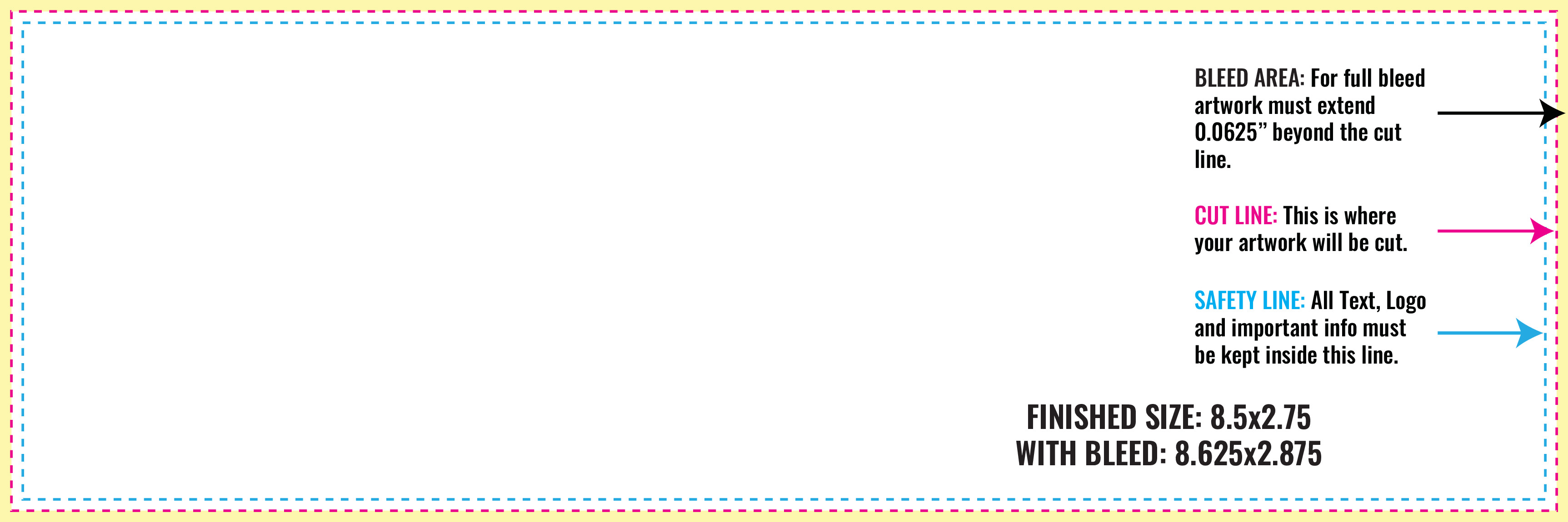 Print Layout Templates 2.75" x 8.5" Bookmarks Horizontal