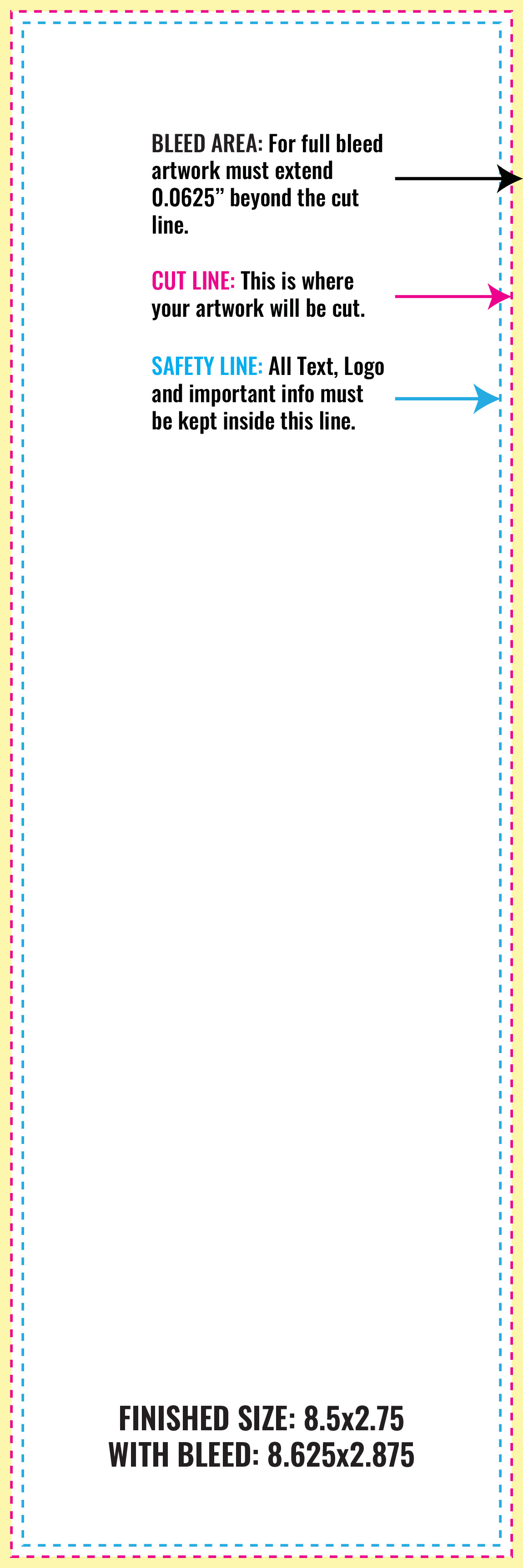 Print Layout Templates 2.75" x 8.5" Bookmarks Vertical