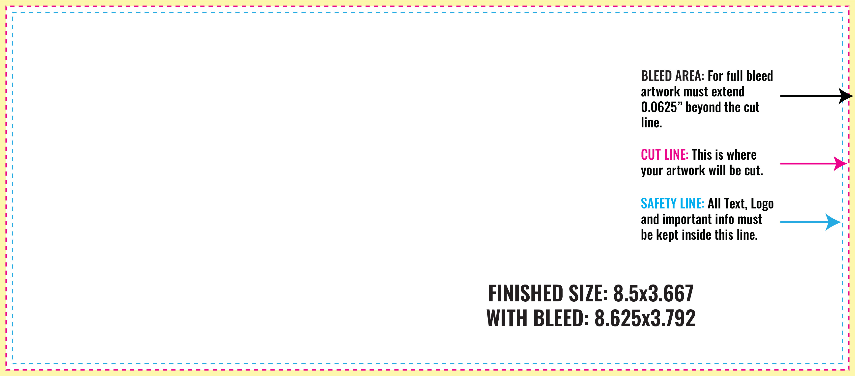 Print Layout Templates 3.667" x 8.5" Bookmarks Horizontal