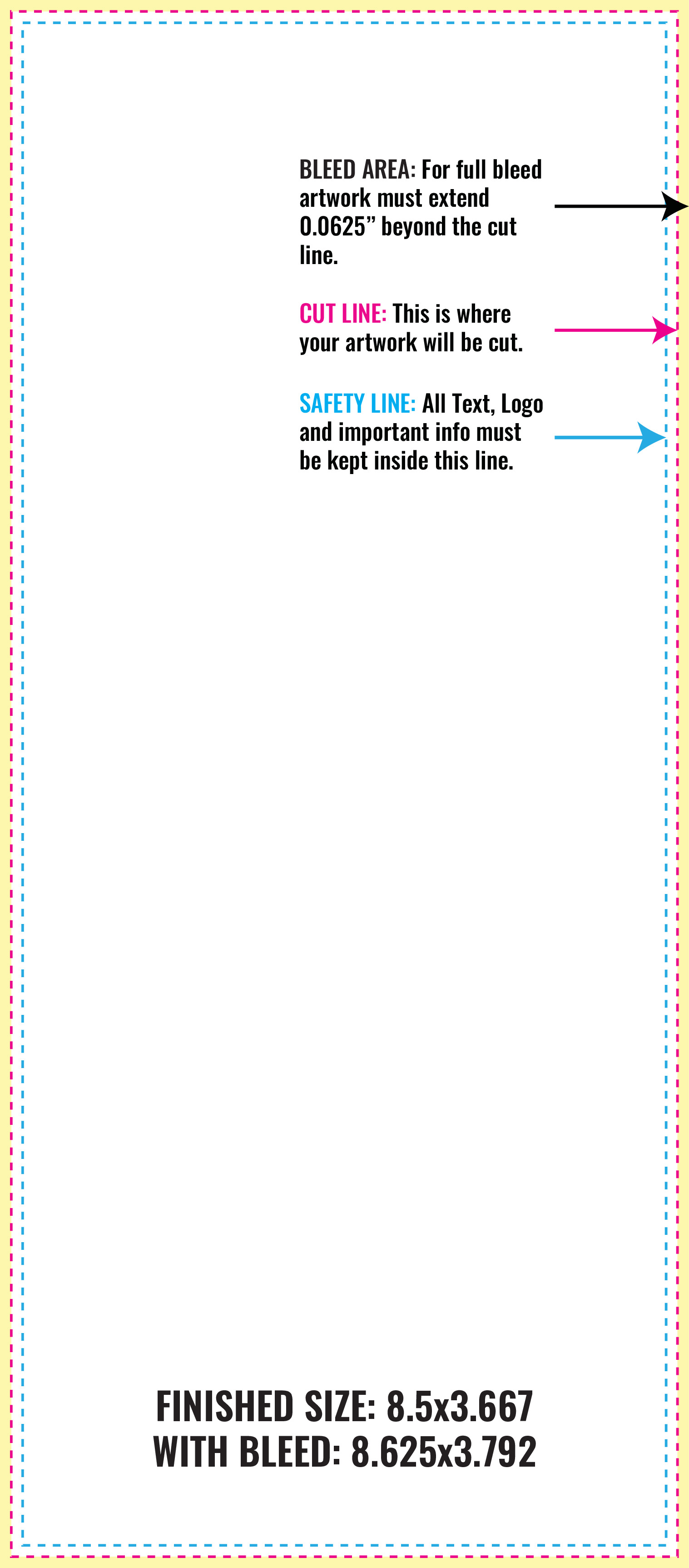 Print Layout Templates 3.667" x 8.5" Bookmarks Vertical