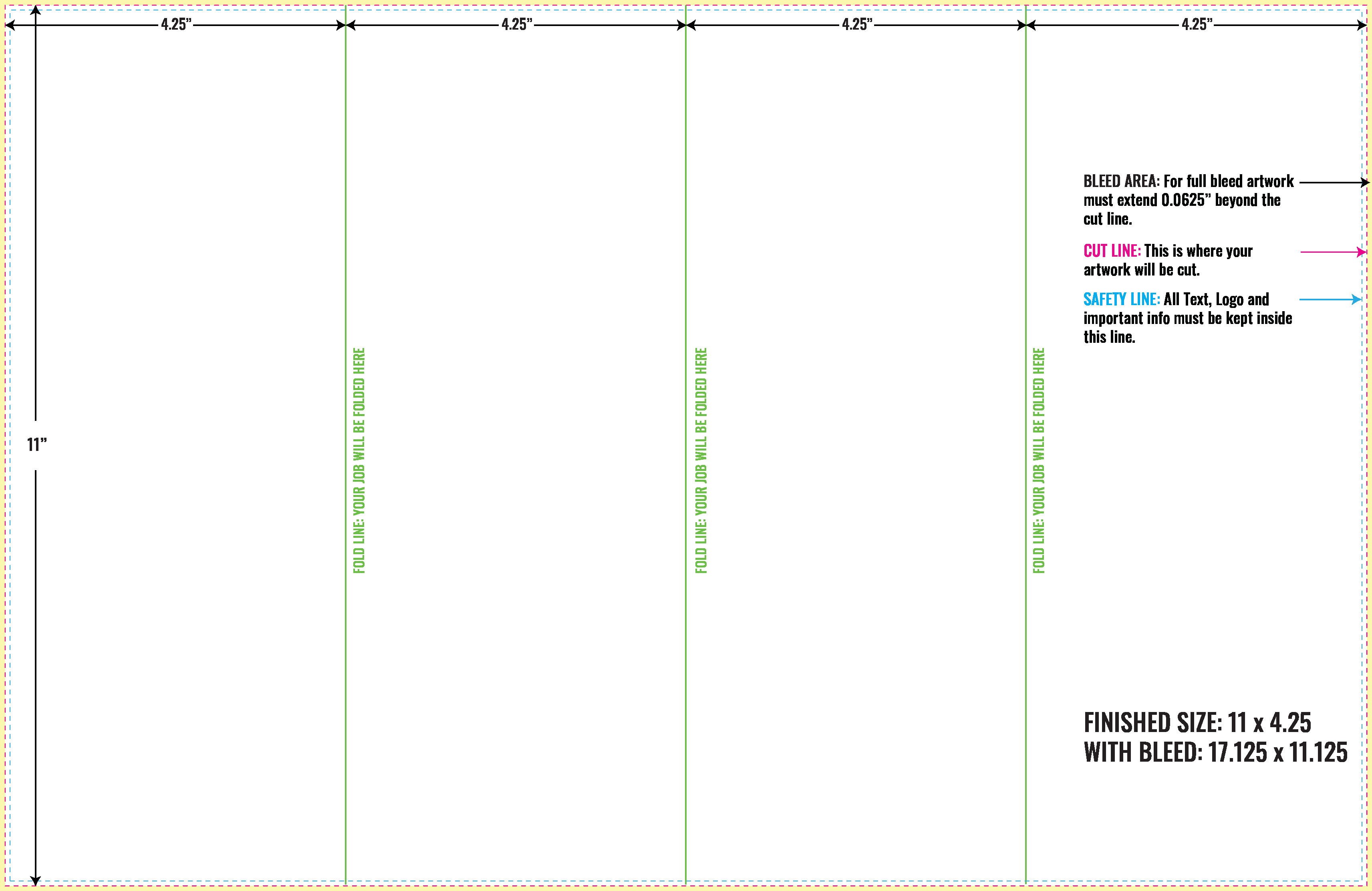 Print Layout Templates 11" x 17" Brochures Vertical