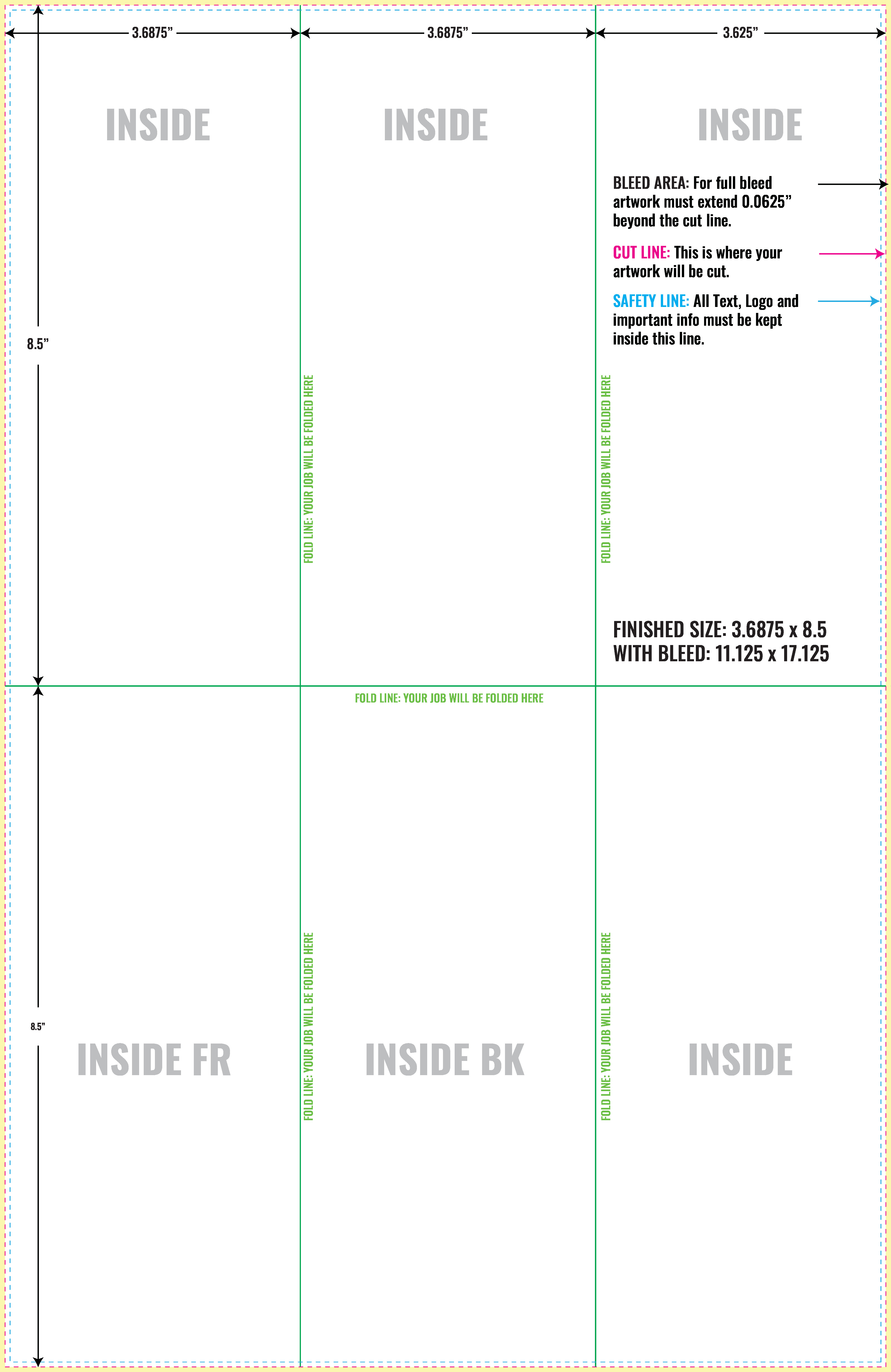 Free Adobe Illustrator 20" x 20" Brochure Layout Guidelines Regarding 6 Sided Brochure Template