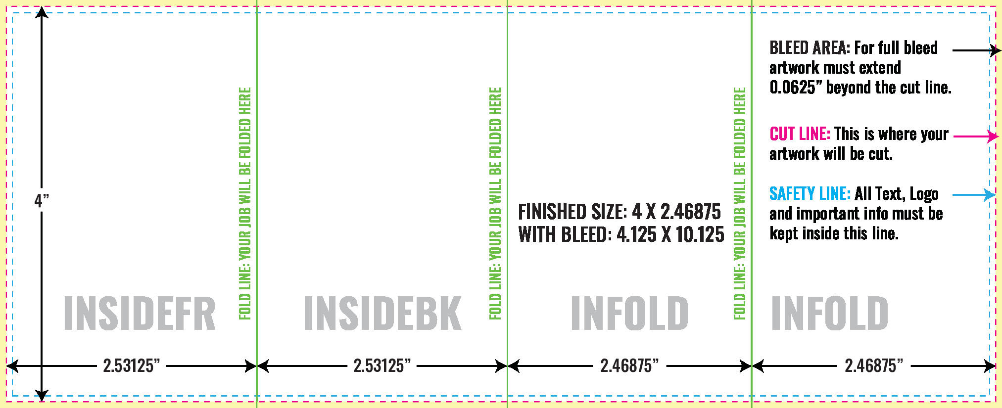 Print Layout Templates 4" x 10" Brochures Vertical
