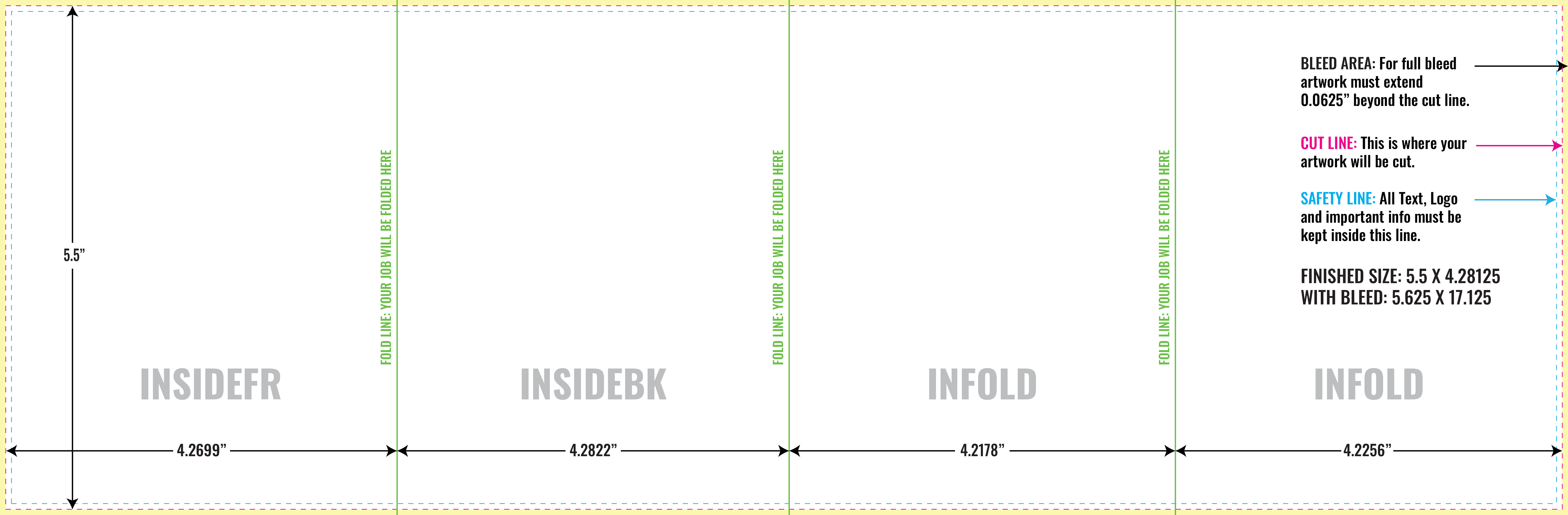Print Layout Templates 5.5" x 17" Brochures Vertical