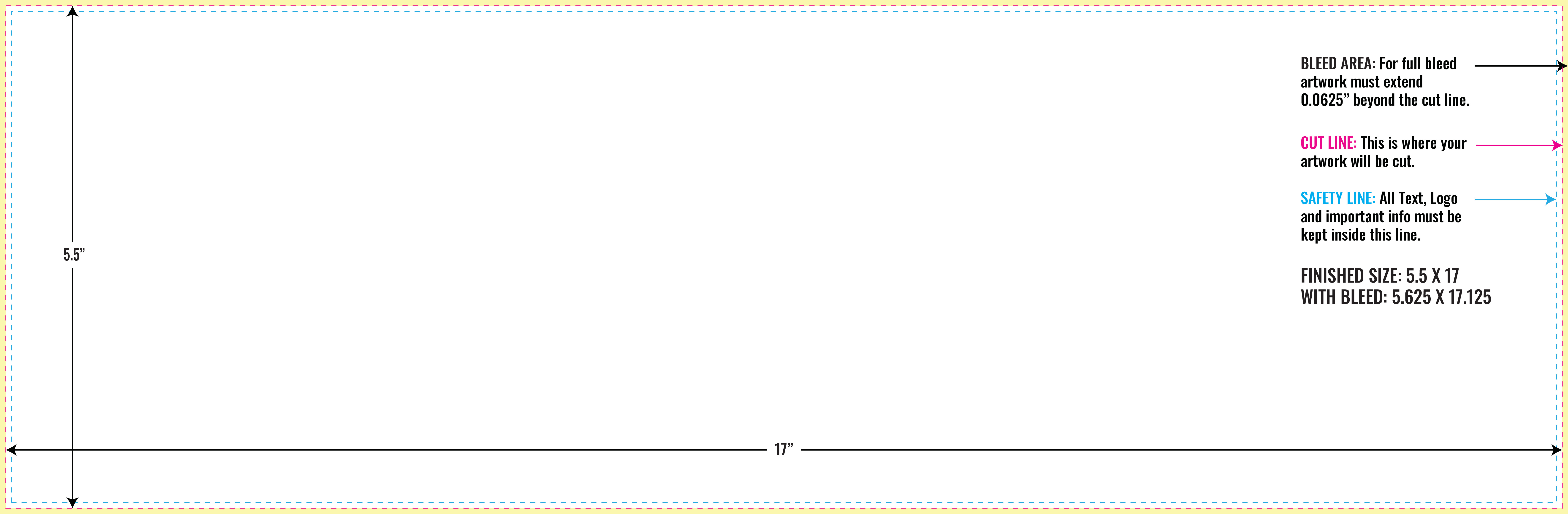 Print Layout Templates 5.5" x 17" Brochures Horizontal