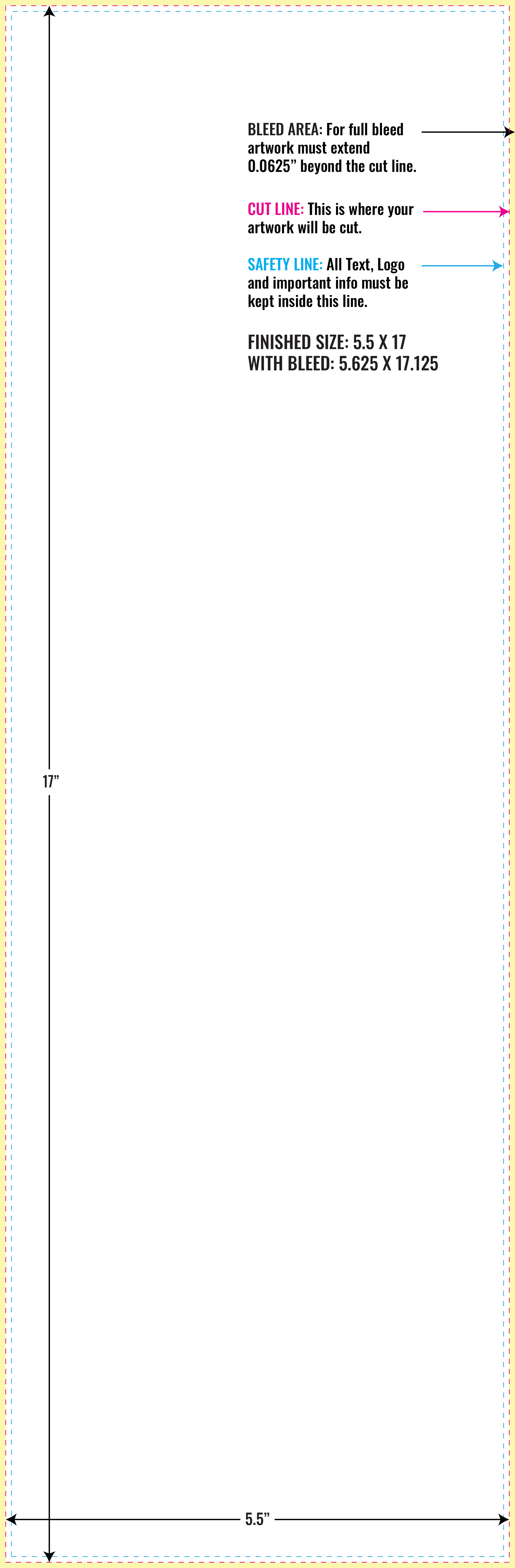 Print Layout Templates 5.5" x 17" Brochures Vertical