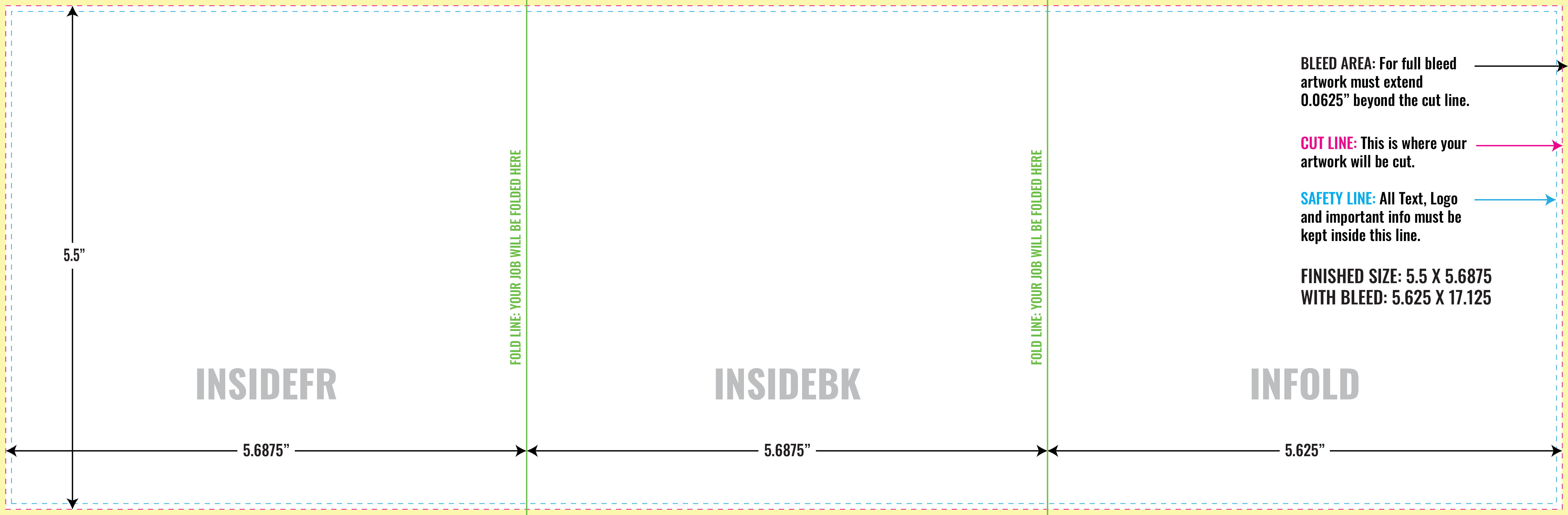 Print Layout Templates 5.5" x 17" Brochures Vertical