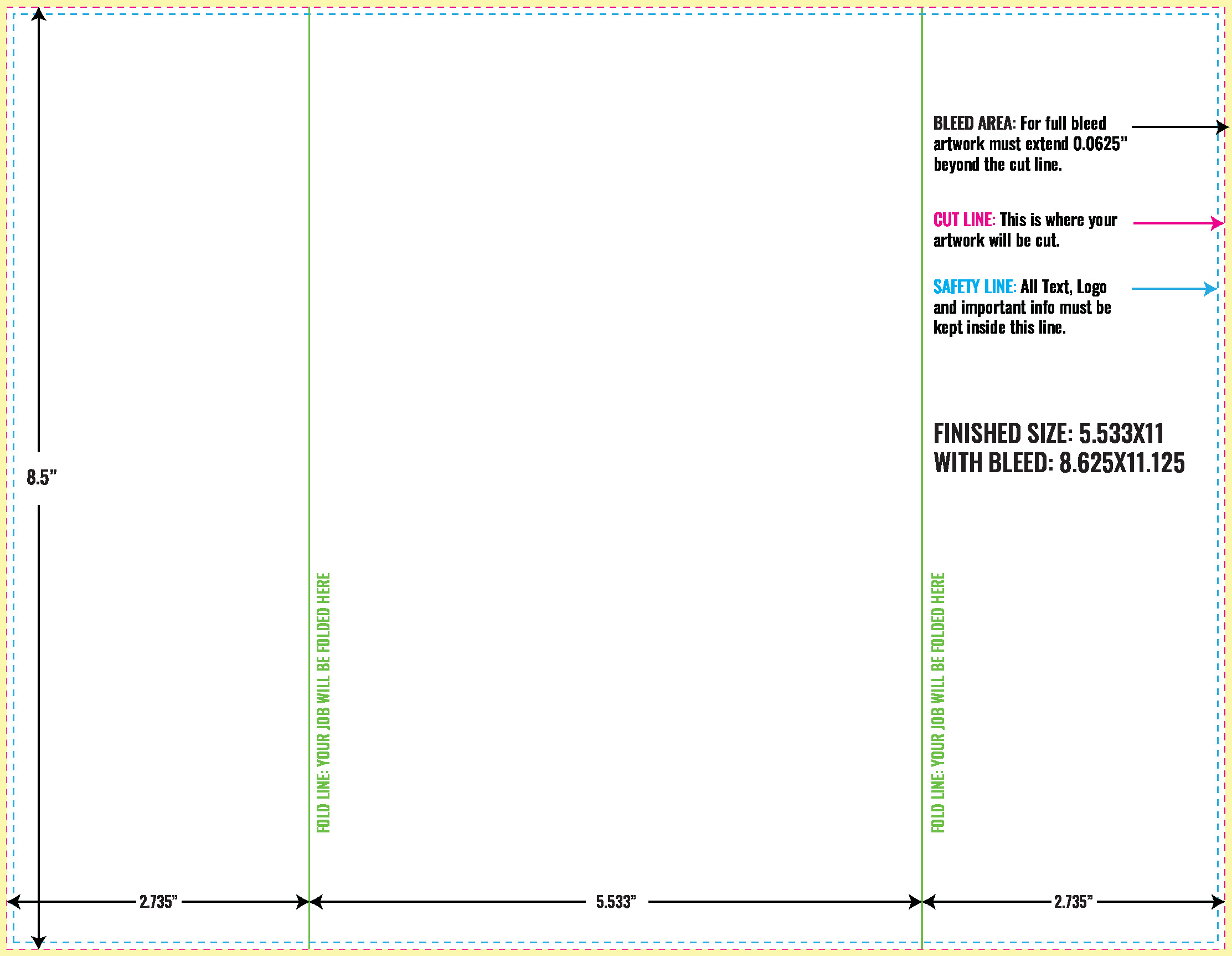 Print Layout Templates 8.5" x 11" Brochures Vertical