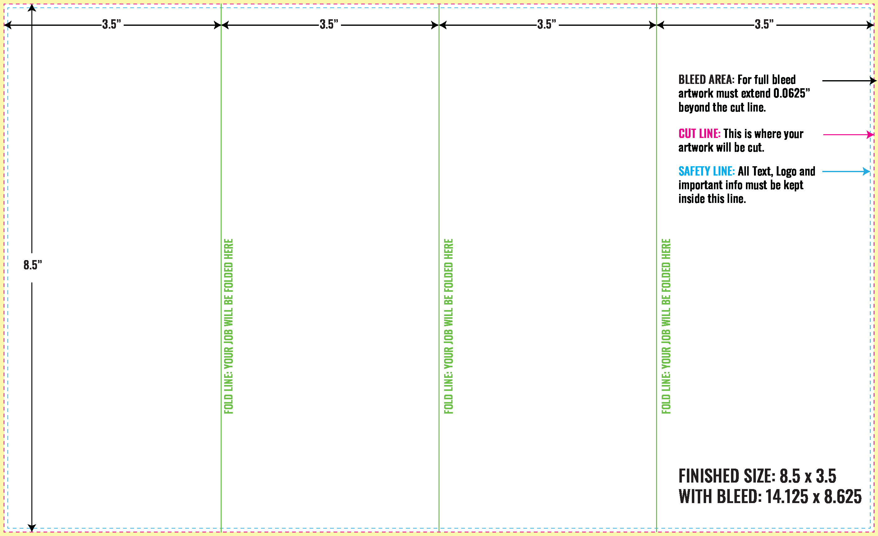 Print Layout Templates 8.5" x 14" Brochures Vertical