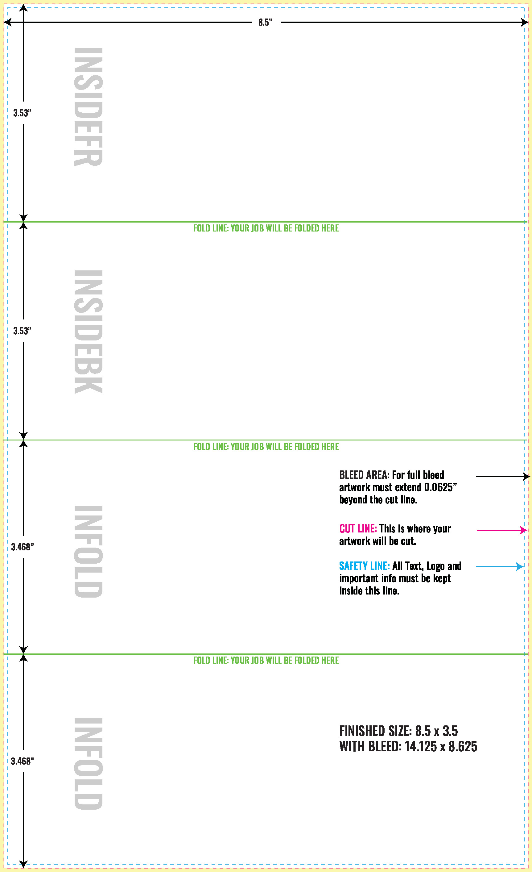 Print Layout Templates 8.5" x 14" Brochures Horizontal