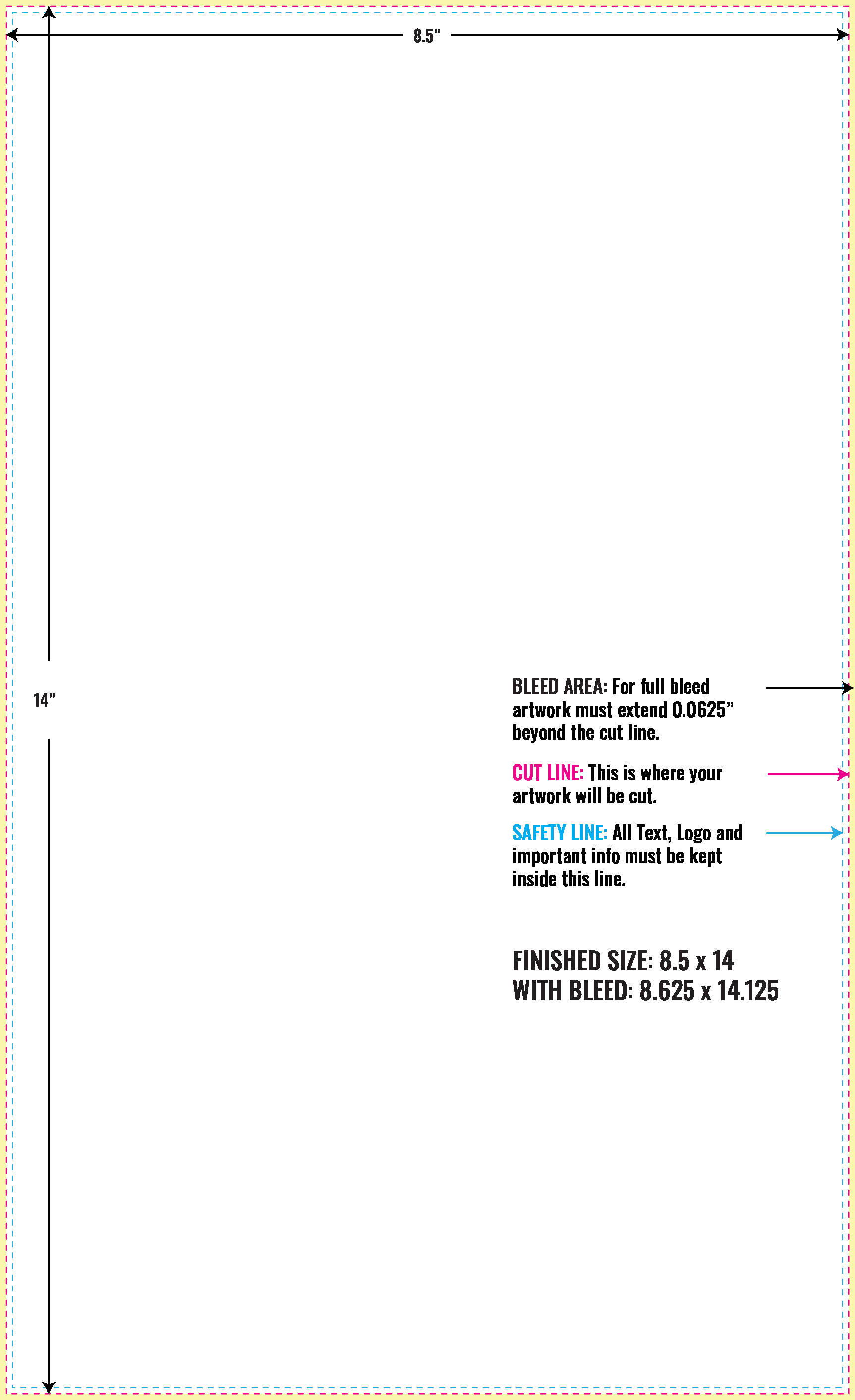 Print Layout Templates 8.5" x 14" Brochures Vertical
