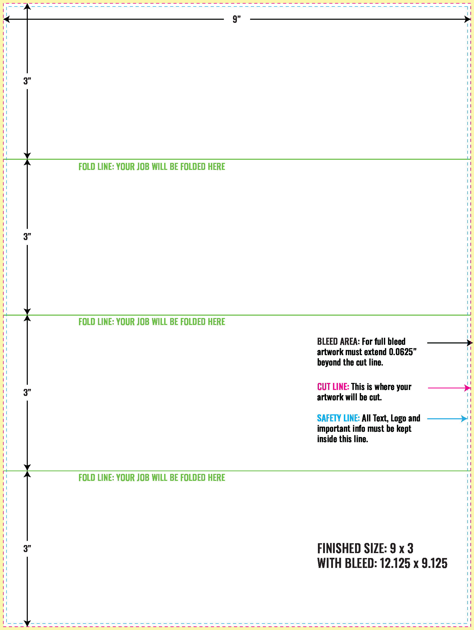 Print Layout Templates 9" x 12" Brochures Horizontal
