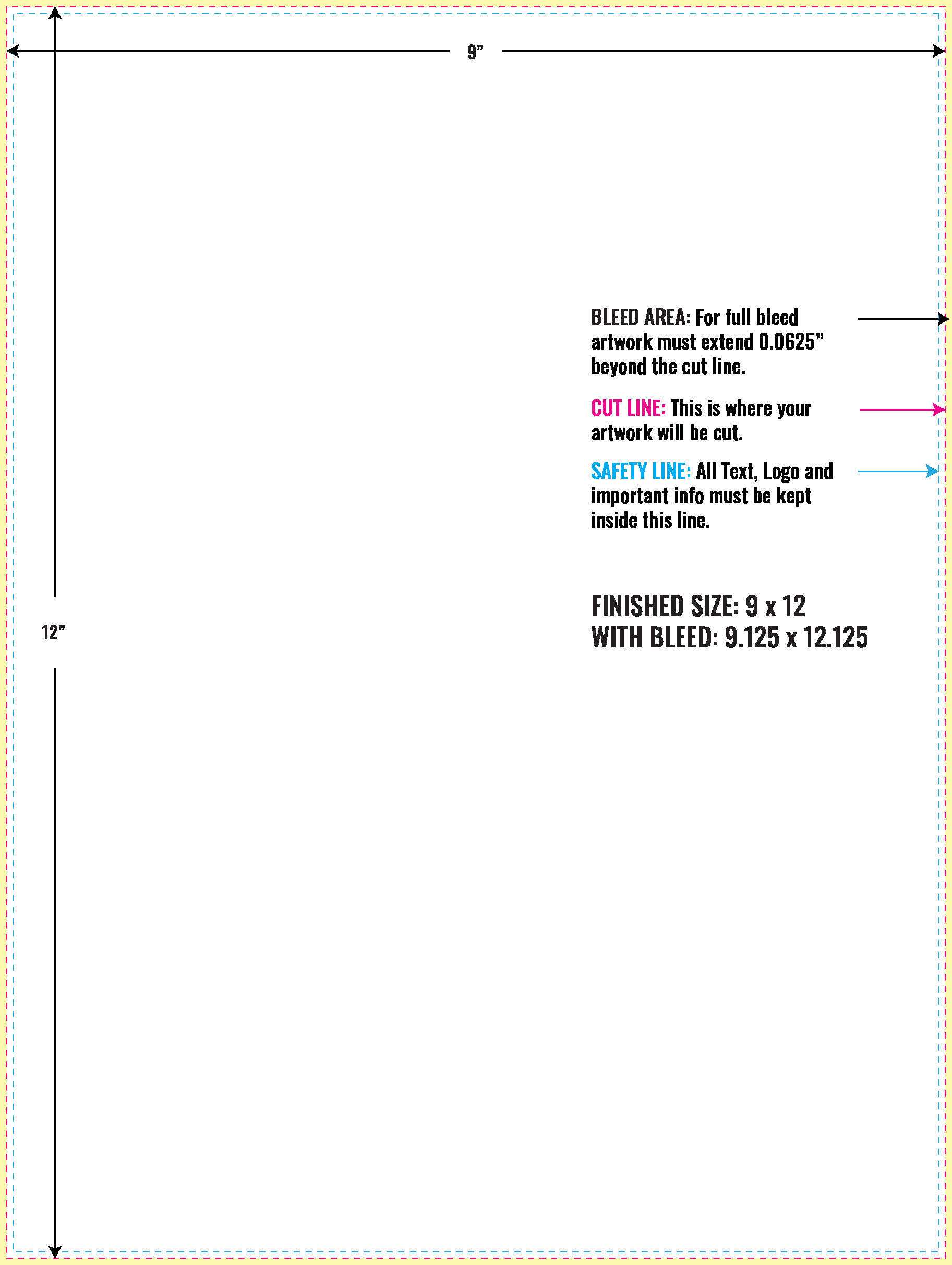 Print Layout Templates 9" x 12" Brochures Vertical
