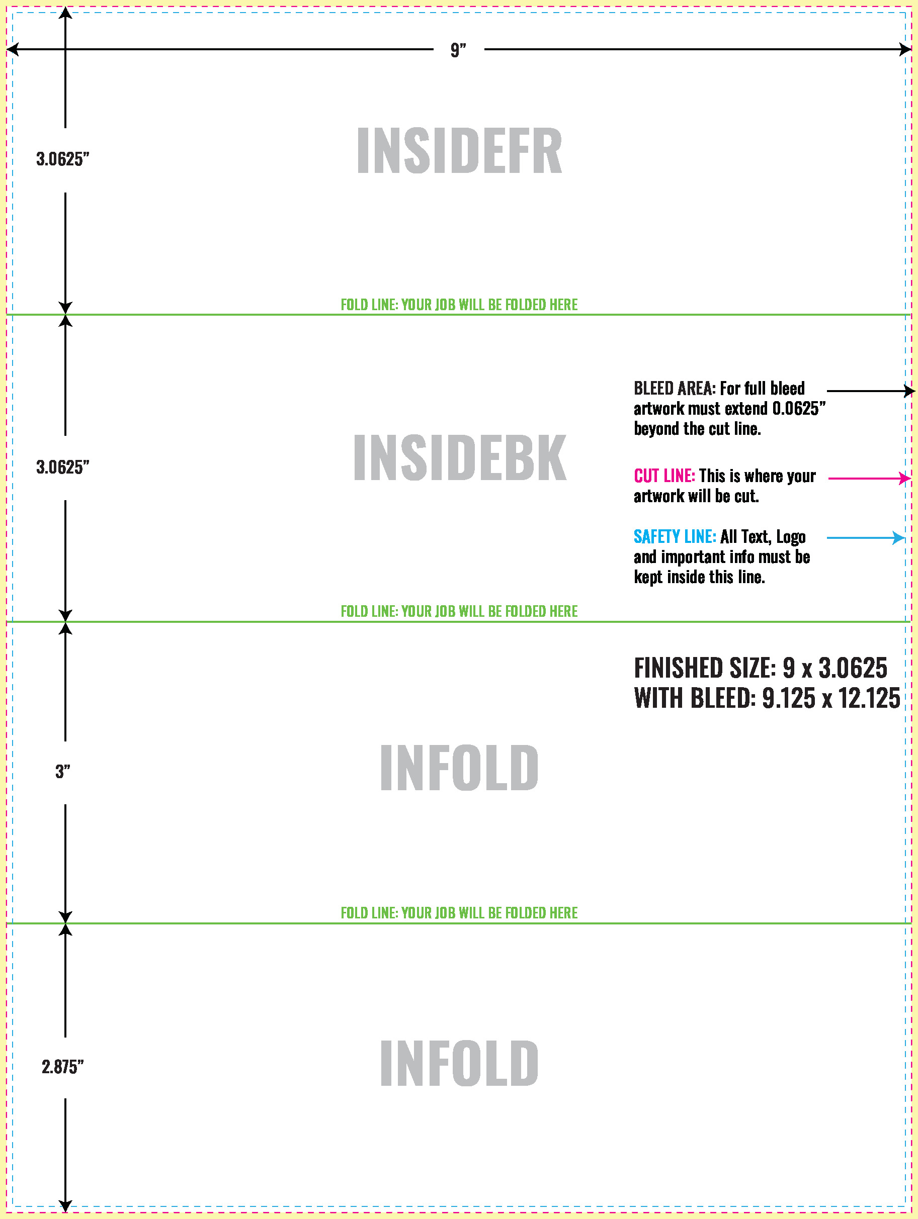Print Layout Templates 9" x 12" Brochures Horizontal