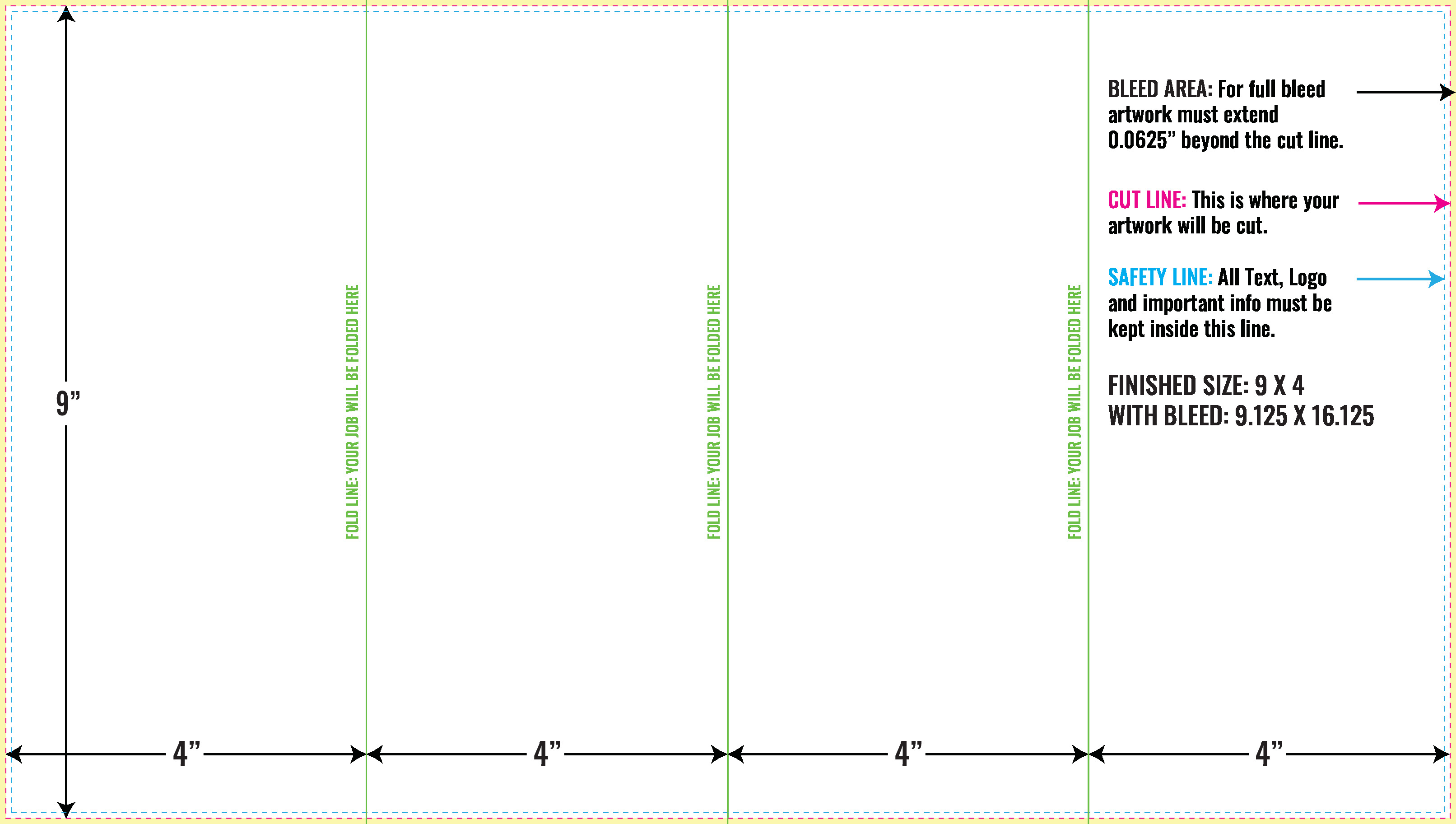 Print Layout Templates 9" x 16" Brochures Vertical