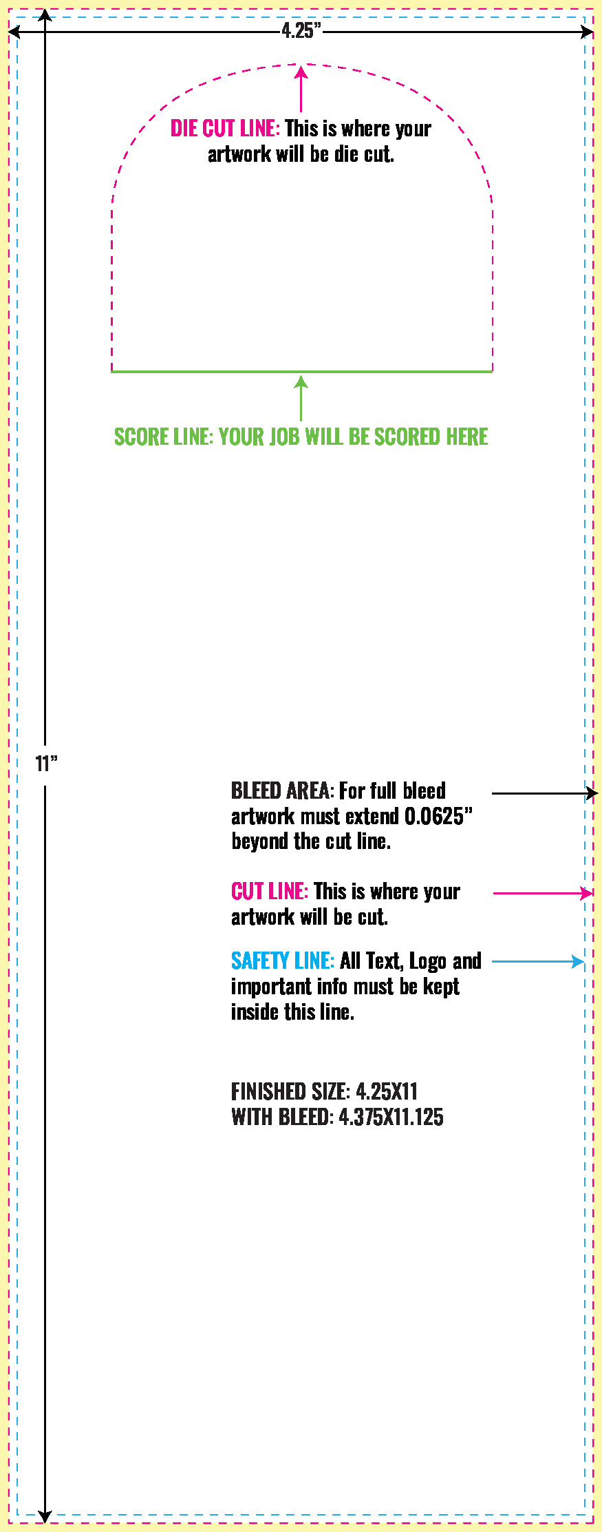 Print Layout Templates 4.25X11" Door Hangers Vertical