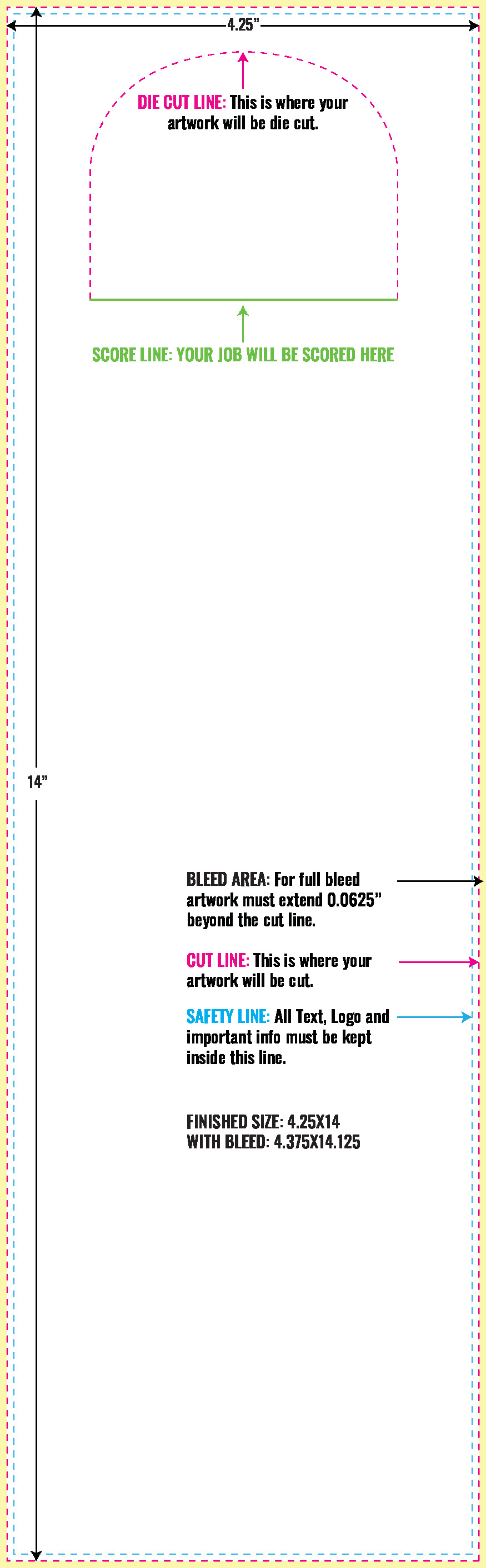 Print Layout Templates 4.25X14" Door Hangers Vertical