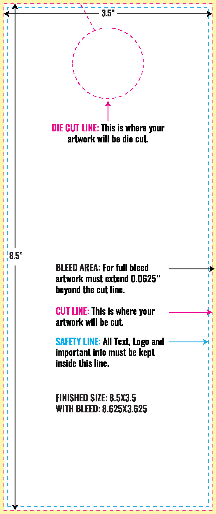 Print Layout Templates 3.5X8.5" Door Hangers Vertical