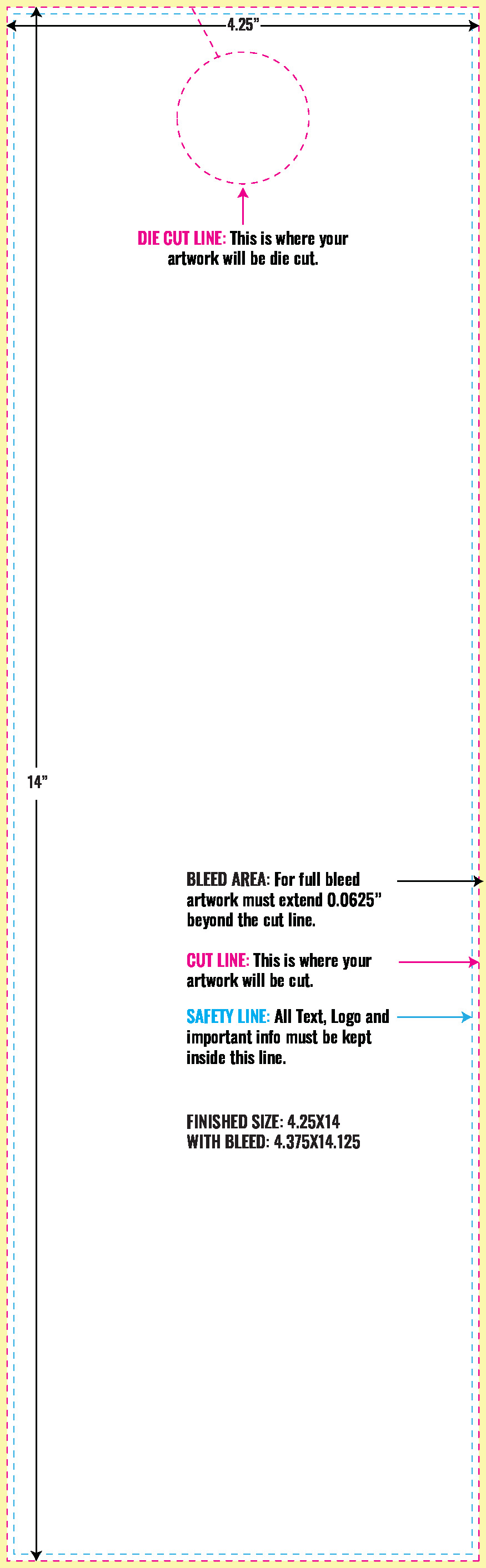 Print Layout Templates 4.25X14" Door Hangers Vertical