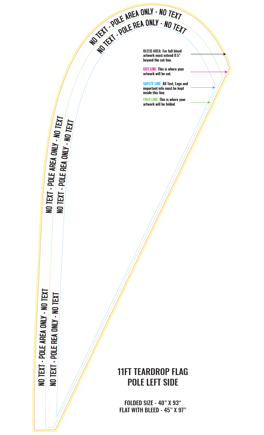 Print Layout Templates 45" x 97 Flag (for 11 ft)" Flags 