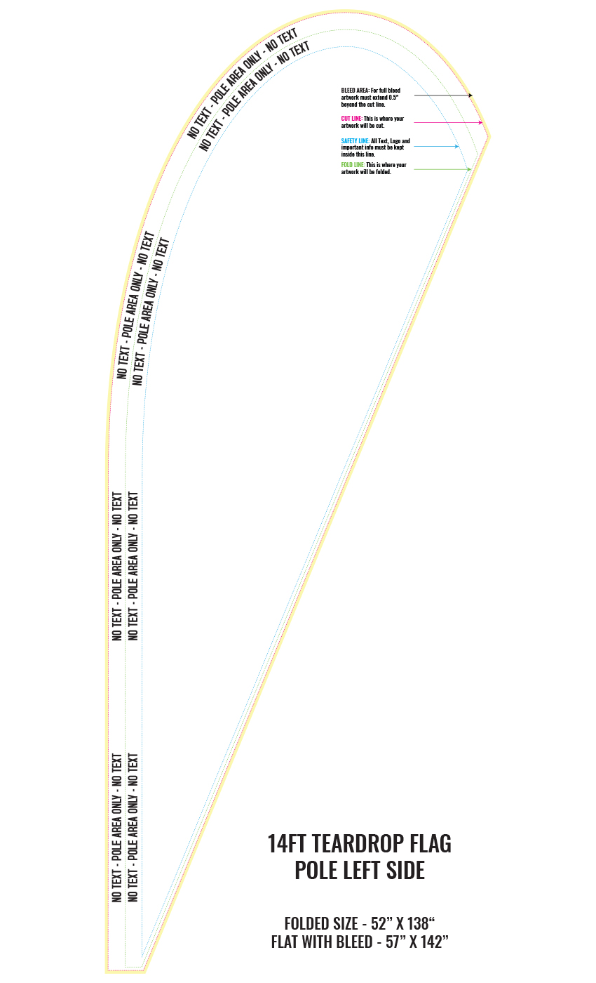 Print Layout Templates 57" x 142 Flag (for 14 ft)" Flags 