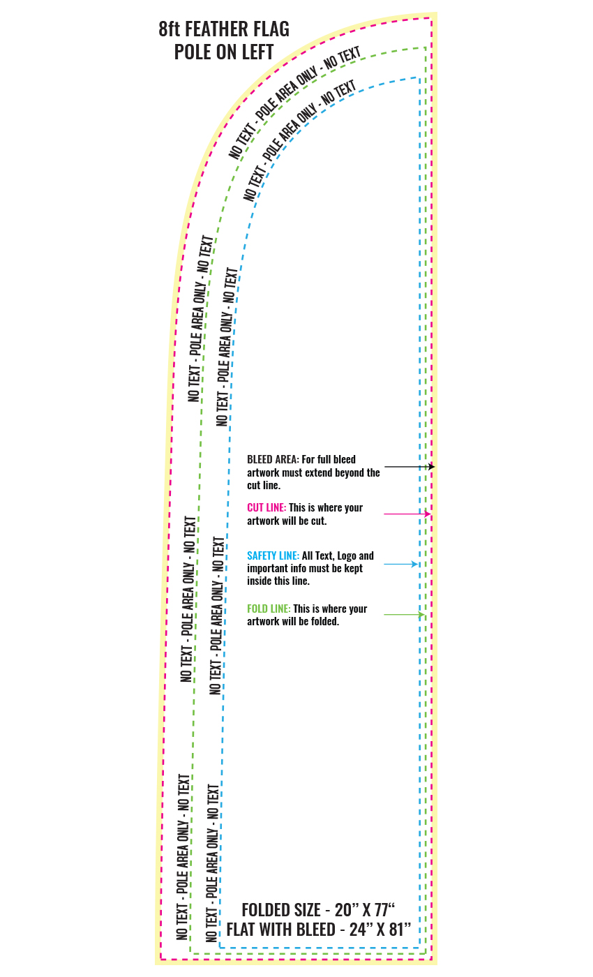 Print Layout Templates 24" x 81 Flag (for 8 ft)" Flags 