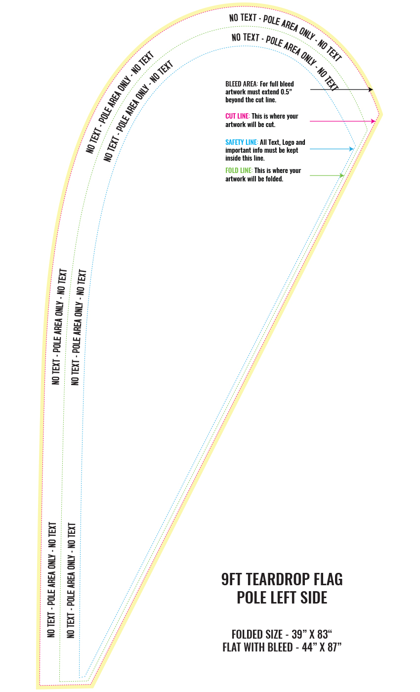 Print Layout Templates 44" x 87 Flag (for 9 ft)" Flags 