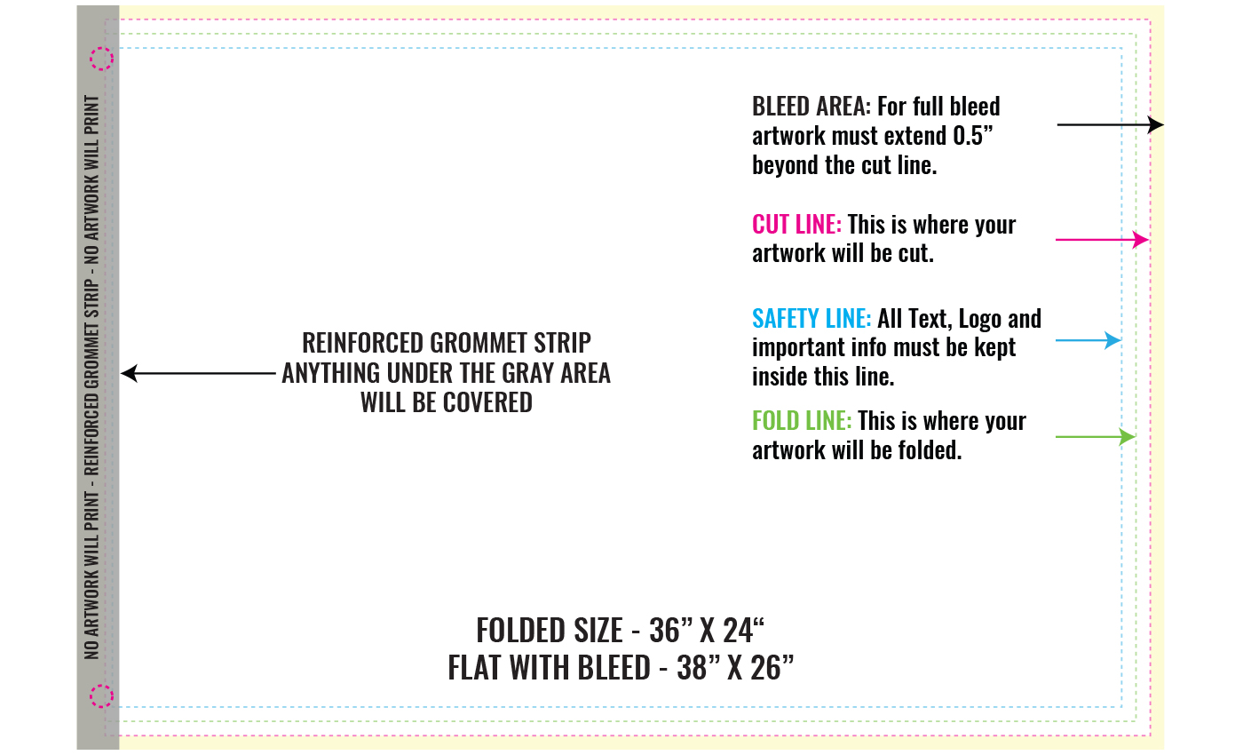 Print Layout Templates 3 ft" x 2 ft" Flags 