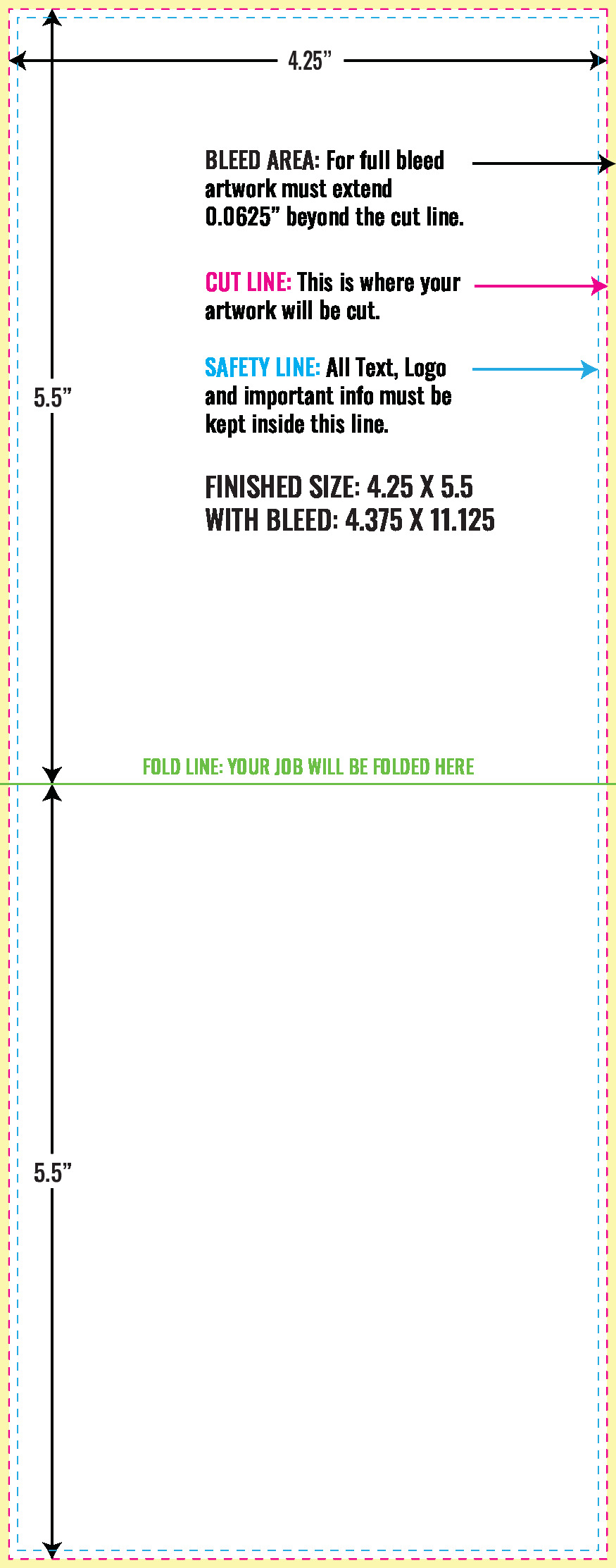Print Layout Templates 4.25" x 11" Flyers Horizontal Rectangle